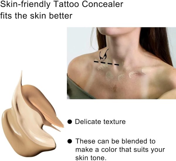 ⁦Khazna Full Coverage Waterproof Concealer Skin Concealer Set for Scars, Dark Spots, Vitiligo, Long Lasting Body Makeup⁩ - الصورة ⁦3⁩