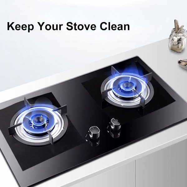 ⁦X spring Stove Burner Covers, 10 Pack Stove Top Cover, 0.2 MM Double Thickness, Non Stick Reusable Gas Stove Protector, Gas Range Protectors for Kitchen Cuttable Easy to Clean Size 27 27 Cm (Black)⁩ - الصورة ⁦3⁩