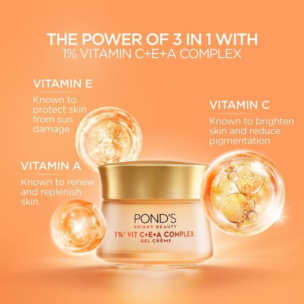 ⁦POND'S Bright Beauty 1% Vit C+E+A Gel Crème 50g⁩ - الصورة ⁦6⁩