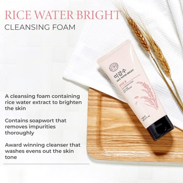 ⁦The Face Shop Rice Water Bright Double Cleanser Set – Light Cleansing Oil (150ml) & Foaming Face Wash (150ml) | Korean Skincare with Rice Extract | Removes Makeup, Deep Cleanses, Brightens & Hydrates⁩ - الصورة ⁦5⁩