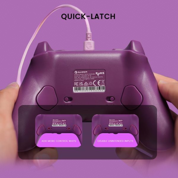 ⁦GameSir G7 SE Wired Controller for Xbox Series X|S, Xbox One & Windows 10/11, Plug and Play Gaming Gamepad with Hall Effect Joysticks/Hall Trigger, 3.5 mm Audio Jack （Purple）⁩ - الصورة ⁦4⁩