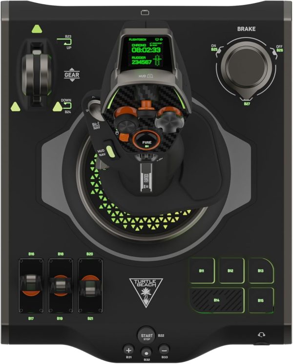⁦Turtle Beach VelocityOne Flightdeck - Universal HOTAS Simulation Joystick & Throttle with Touch Display, Stick Mounted HUD and Contactless Sensors for Air and Space Combat on Windows 10 & 11⁩ - الصورة ⁦16⁩