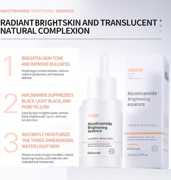 ⁦DEleventh Korean Brand Niacinamide Face Serum 37ml / with Pro-Xylane & Ectoin, Anti-wrinkle, Brighten and Hydrate, Reduce Pores, Fine Lines, Smooth Skin, and Boost Elasticity for a Radiant Complexion⁩ - الصورة ⁦3⁩