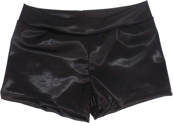 ⁦Girls Dance Short Gymnastics Athletic Shorts Sparkle Glitter Tumbling Bottoms⁩ - الصورة ⁦2⁩