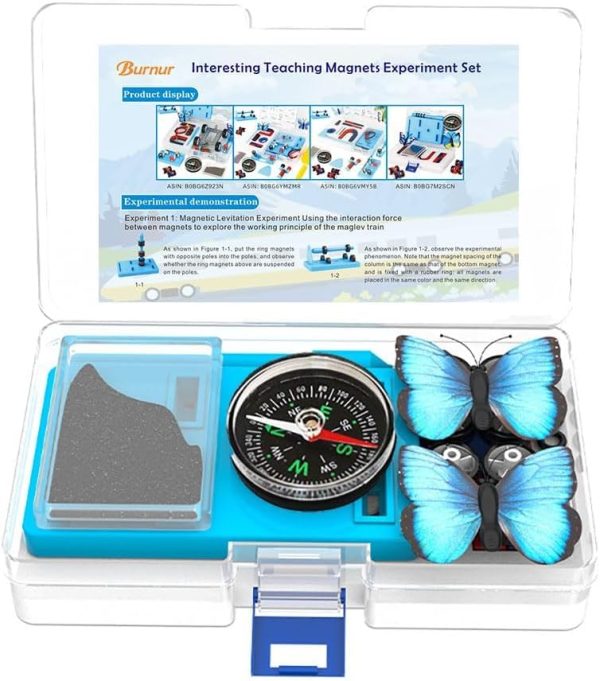 ⁦Labs Junior Science Magnet Set, for Education Science Experiment Tools, Physics Toys for Kids, Icluding Bar/Ring/Horseshoe/Compass Magnets⁩ - الصورة ⁦5⁩