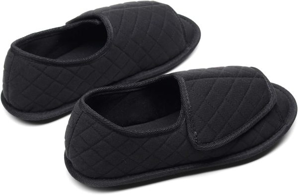 ⁦Urbancolor Women Adjustable Indoor Slippers Memory Foam House Shoes Open Toe Diabetic Slipper Arthritis Edema Extra Wide Shoes⁩ - الصورة ⁦6⁩