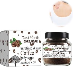 Azonee Natural Coffee Body Scru, Exfoliating & Moisturizing cream, Great for Butt, Legs, Arms & Hands, Nourishing Scrubber for Soft, Radiant Skin, Ideal for Women & Men, 50g