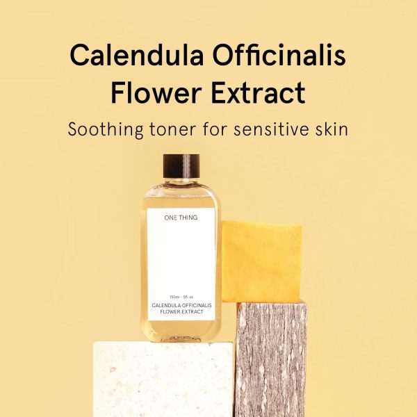 ⁦ONE THING Calendula Officinalis Flower Extract Toner 5.07 Fl Oz | Hydrating Soothing Vegan Facial Extracto, Smooth Soft Sensitive Oily Acne Prone Skin, Barrier Relief Sebum Control | Korean Skin Care⁩ - الصورة ⁦2⁩