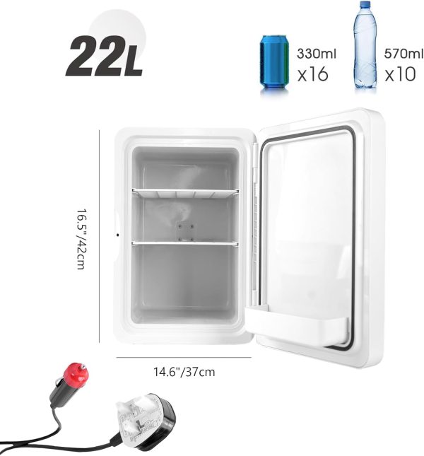 ⁦Mini Fridge 22 Litre/Cooler and Warmer | AC/DC | Small Fridge for Bedrooms⁩ - الصورة ⁦9⁩