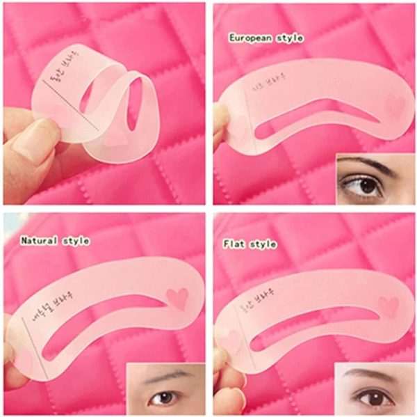 ⁦SYOSI Eyebrow Card, Thrush Tool, Eyebrow Trimming Card, Thrush Card, Grooming Brow Stencil Kit, Painted Model Shaping Reusable Eyebrow Stencil Template, 50set (3pcs/set)⁩ - الصورة ⁦5⁩