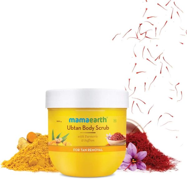 Mamaearth Ubtan Body Scrub for Men & Women 200g | With Turmeric, Saffron & Walnut Beads - Removes Sun Tan