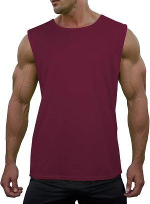 Mens Workout Tank Tops Quick Dry Sleeveless Running Gym Muscle Shirts Summer Mesh Tee Top