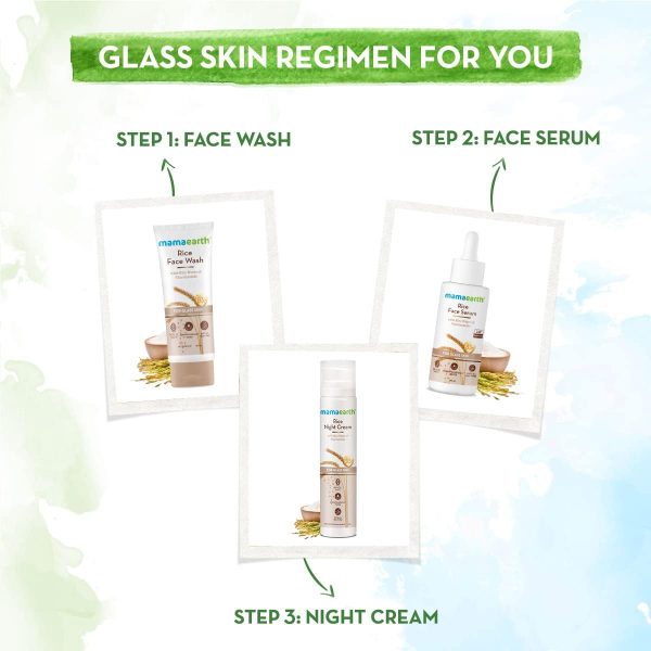 ⁦Mamaearth Rice Night Cream, for Clear Skin With Rice Water & Niacinamide for Glass Skin - 50 g⁩ - الصورة ⁦8⁩