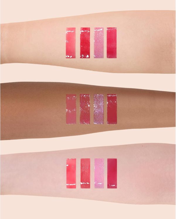 ⁦Flower Knows Violet Strawberry Rococo Glowy Lip Gloss-Moisturizing Tinted Lip Oil-Hydrating Lip Makeup for Girls&Women-Vegan & Cruelty-Free-0.12 Fl Oz,1 Count (G01 Strawberry Macaron)⁩ - الصورة ⁦6⁩