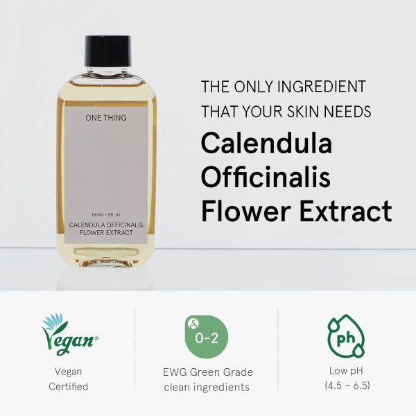 ⁦ONE THING Calendula Officinalis Flower Extract Toner 5.07 Fl Oz | Hydrating Soothing Vegan Facial Extracto, Smooth Soft Sensitive Oily Acne Prone Skin, Barrier Relief Sebum Control | Korean Skin Care⁩ - الصورة ⁦3⁩