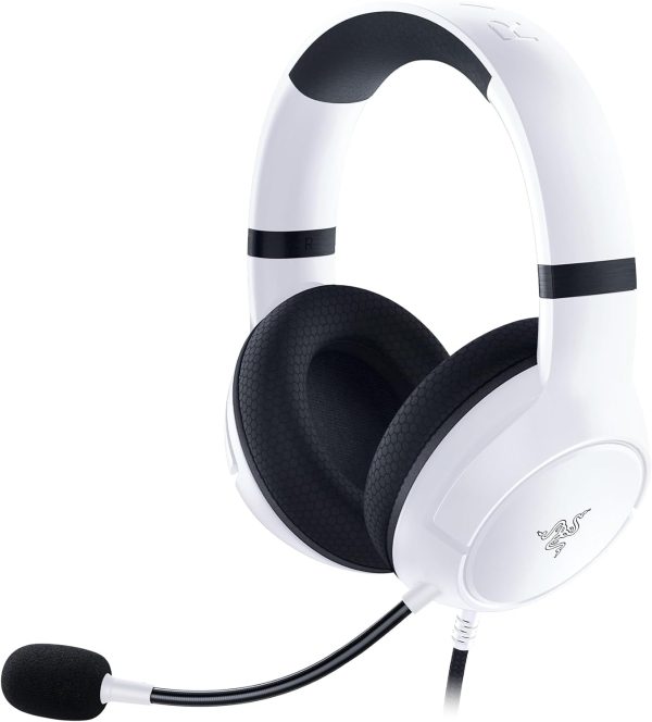 Razer Kaira X Wired Headset for Xbox Series X|S, Xbox One, PC, Mac & Mobile Devices: TriForce 50mm Drivers - HyperClear Cardioid Mic - Flowknit Memory Foam Ear Cushions - On-Headset Controls - White