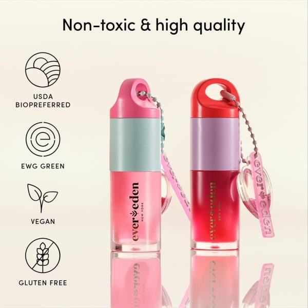 ⁦Evereden Kids Tinted Non Toxic Lip Gloss: Sheer Red - Non Toxic Kids Makeup - Vegan Clean Makeup for Kids - Soothing & Hydrating Kid Lip Gloss - Cherry, Peach, & Cranberry Oils Girls Makeup⁩ - الصورة ⁦5⁩