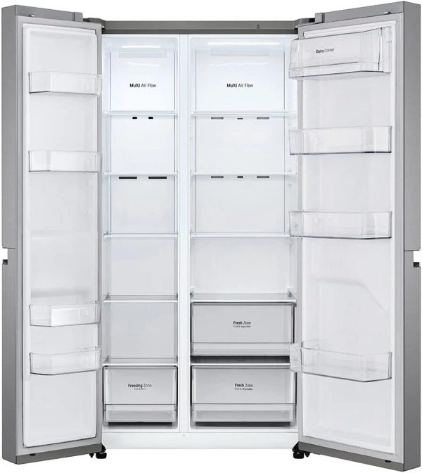 ⁦LG 645 Liter Side by Side Refrigerator with Multi Air Flow Technology| Model No LS25CBBSIV with 2 Years Warranty⁩ - الصورة ⁦3⁩
