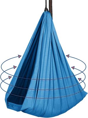 ZCYBHD Therapy Swing for Adults and Kids - Sensory Hanging Hammock for Indoor Play, Calm, and Autism Support (Blue, 100x280CM/39x110in)