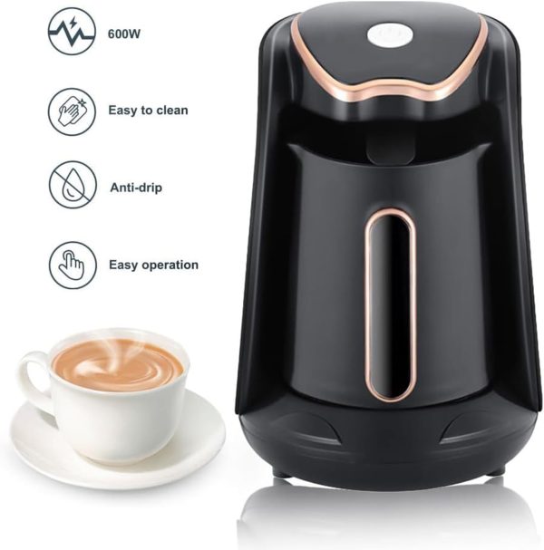 ⁦Saraele Turkish Coffee Maker Coffee Machine with 250ml/1 Cup Coffee Pot Single Serve Espresso Maker 600W Heating Coffee Pot 5 Minute Quick Making with Induction -drip Function ﻿⁩ - الصورة ⁦2⁩