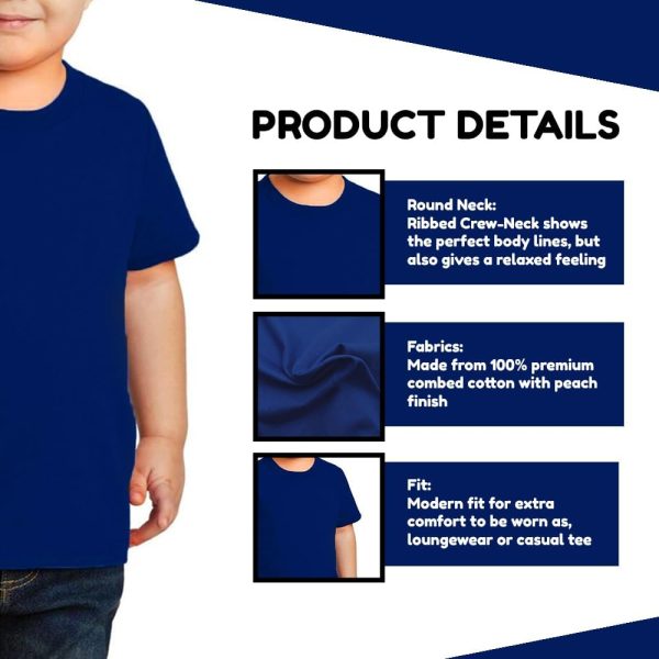 ⁦Moneysavers Kids Round Neck boys T Shirt 170 GSM Pure Cotton Basic Colors⁩ - الصورة ⁦4⁩