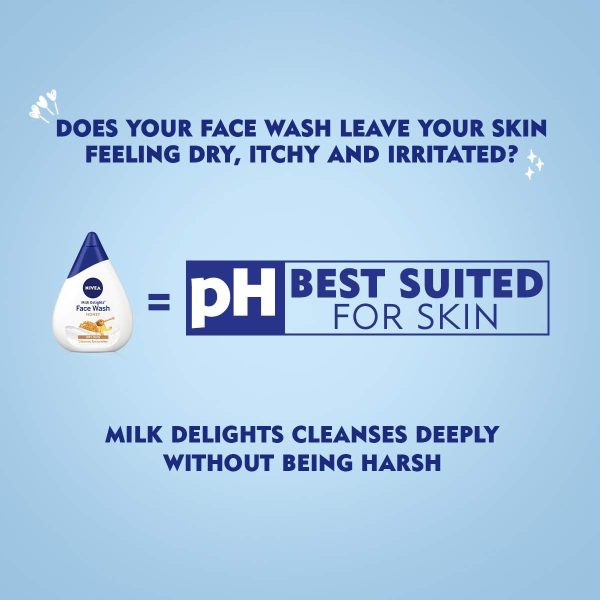 ⁦NIVEA Milk Delight Face wash For Oily, Normal, Sensitive Dry skin 100ml Pack (Moisturizing Honey - Dry skin)⁩ - الصورة ⁦4⁩