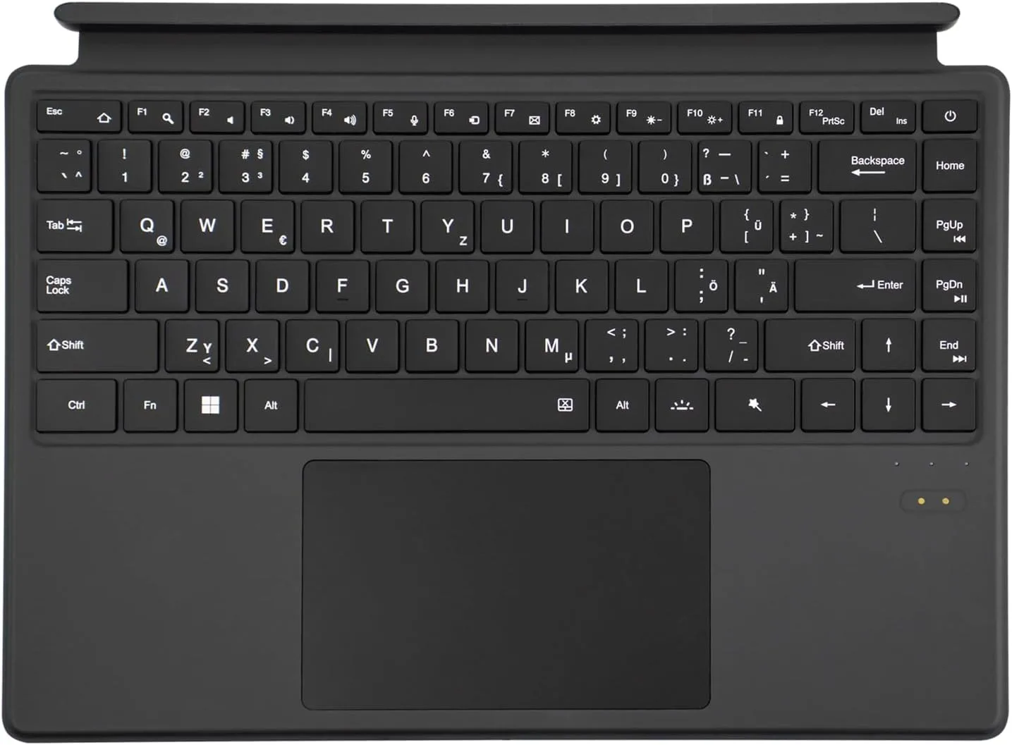 Ninkear T40 2 in 1 Laptop with QWERTZ, 7 RGB Backlight Tones, Removable Bluetooth Keyboard, Portable Keyboard, Black, Ultra Slim