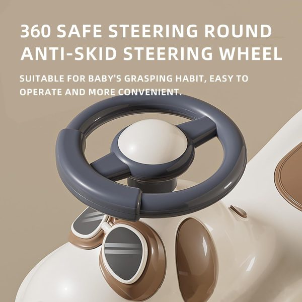 ⁦VINNYSEN Ride Car for Kids, Wiggle Car with PU LED Wheel, Light and Music, Swing Car for Kids, Infant Ride on Car with Storage Box for Kids 2 to 8 Years Kids⁩ - الصورة ⁦3⁩