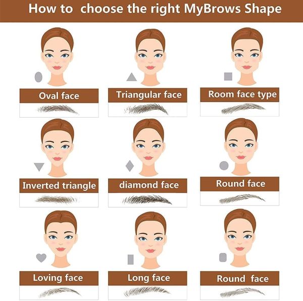 ⁦Eyebrow Tattoo Stickers, Waterproof Eyebrow Transfers Stickers Peel Off 6D Eyebrow Tattoo Sticker Nature False Eyebrows Hair-Like Long Lasting Tattoo Eyebrow for Woman Makeup Tool (20 Pairs, Black)⁩ - الصورة ⁦5⁩