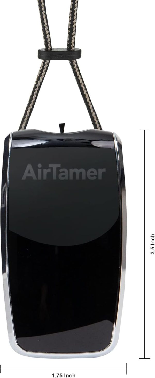 ⁦AirTamer A320 Rechargeable Personal Air Purifier, Proven Performance, Virus and Pollutant Tested*, Black with Leather Travel Case⁩ - الصورة ⁦8⁩