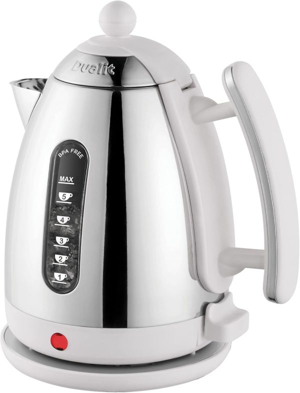Dualit Lite Kettle - 1.5L Jug Kettle - Polished with Gloss White, High Gloss Finish - Fast Boiling Kettle by Dualit - 72015