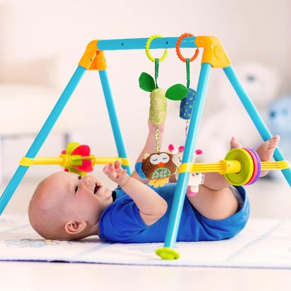 ⁦MAKINGTEC Baby Soft Hanging Rattle,Car Seat Hanging Bell Adorable Animal Infant Play Music Crib Toy Carseat Rattles Educational Toysfor Babies Boys and Girls 3 6 9 to 12 Months(4 Pack)⁩ - الصورة ⁦2⁩