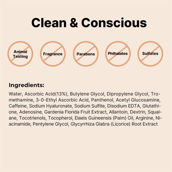⁦Azonee Pure Vitamin C 13% Serum with Vitamin E & Hyaluronic Acid, Brightening & Hydrating Facial Serum for Dull Skin & Fine Lines 20ml, Korean Skincare⁩ - الصورة ⁦6⁩