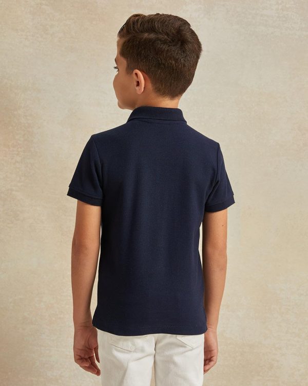 ⁦REDTAG Boys Navy Polo T-Shirt⁩ - الصورة ⁦3⁩