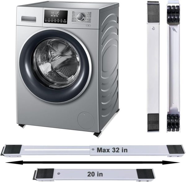 Appliance Rollers Heavy Duty, Extendable Appliance Rollers Mobile Washing Machine Base Easily Move Washing Machines, Dryers, Refrigerators, Furniture, Stand Hold Up to 300kgs