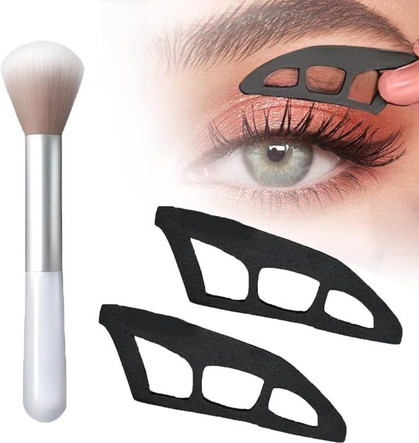 ⁦YelaJoy Eyetour Eyeshadow Tool - 2-Pack Eye Makeup Aid & Eyeliner Template, Quick Make-Up Stencils with Brush for Perfect Eye Looks⁩ - الصورة ⁦3⁩