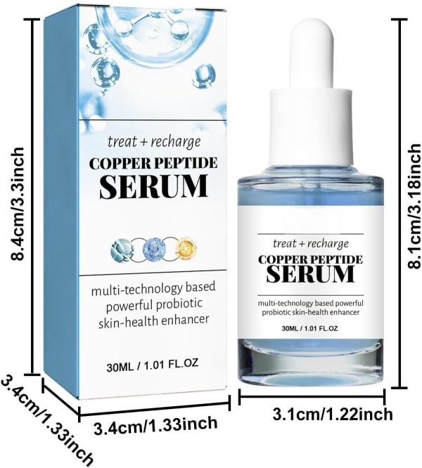 ⁦Mhepzol 2Pack Blue Copper Peptide Face Serums, Anti Wrinkle Improves Damaged Skin, Copper Peptides for Face, Glow Serum for Radiant, Hyaluronic Acid Serum Reduces Fine Lines, Improves Skin Barrier⁩ - الصورة ⁦7⁩