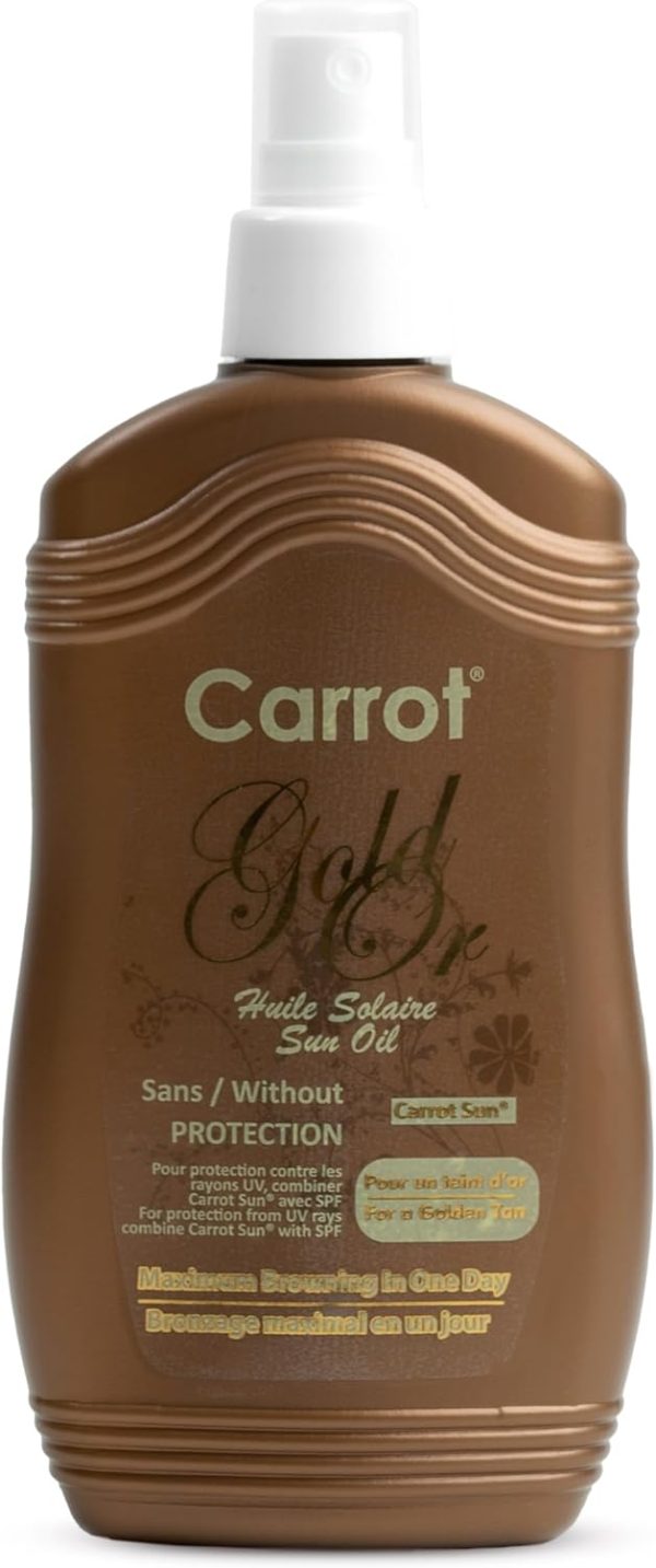 ⁦Pack of 3 - Gold, Watermelon & Tropical Fruit Tanning Oil Spray Trio Bundle by CarrotSun 3 X 200ML– 3 Natural Oil Sprays for a Glowing Tan & Nourished Skin⁩ - الصورة ⁦3⁩