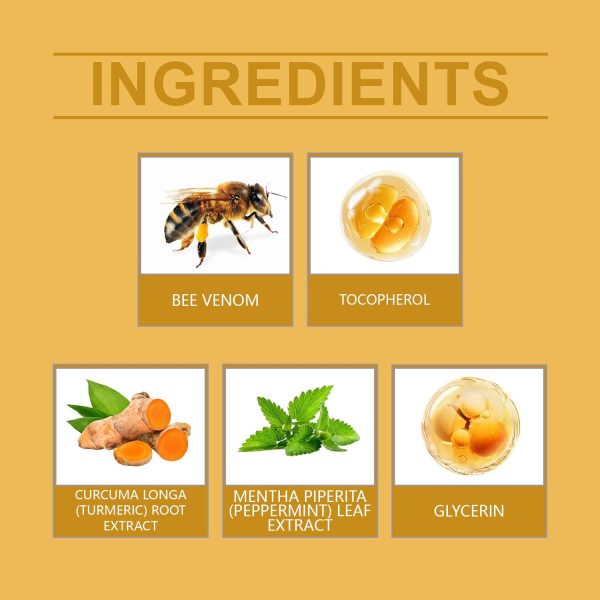 ⁦OSFRIAGE Bee Venom Turmeric Joint Cream, Professional Bee Venom Joint Gel, Bee Venom Joint and Bone Cream for Back, Knee, Hands, Neck, Feet -60ML (2PCS)⁩ - الصورة ⁦7⁩
