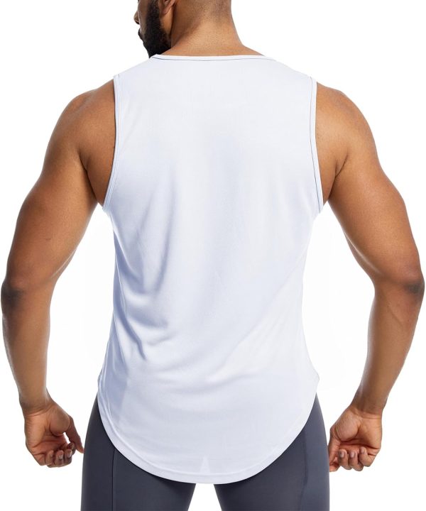 ⁦Towintec Mens Mesh Workout Tank Tops Muscle Sleeveless Fitness Tee Shirts Summer Dry Fit Gym Training T-Shirt Athletic Cloth⁩ - الصورة ⁦2⁩