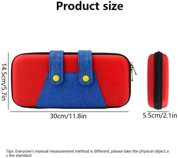 ⁦Cute Carrying Case for Nintendo Switch 2 [7.9'] 2025 - Protective Hard Shell Portable Travel Carrying Case Pouch for Switch Console and Accessories (Red Blue)⁩ - الصورة ⁦4⁩