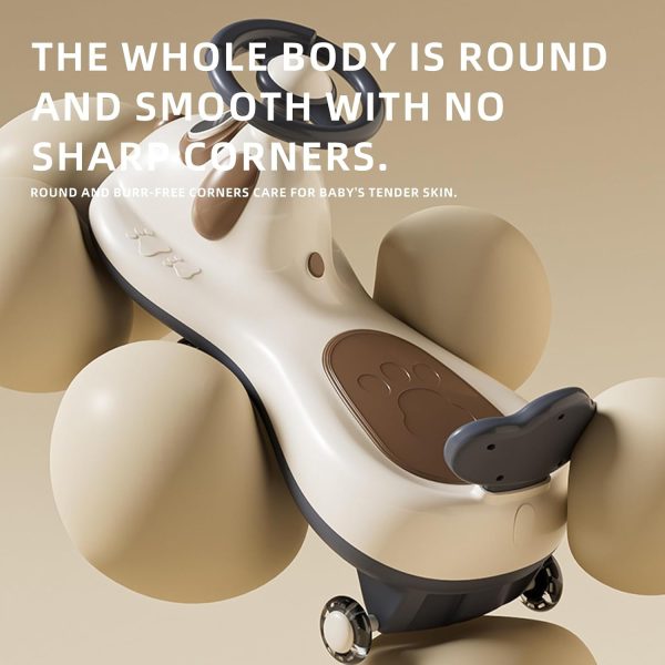 ⁦VINNYSEN Ride Car for Kids, Wiggle Car with PU LED Wheel, Light and Music, Swing Car for Kids, Infant Ride on Car with Storage Box for Kids 2 to 8 Years Kids⁩ - الصورة ⁦6⁩