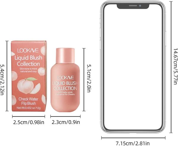 ⁦MAKINGTEC Liquid Cream Blush Makeup, Velvet Mousse Texture Lightweight Gel-Cream Blusher, for Cheeks Breathable Feel, Natural Looking Sheer Flush Of Color Long Lasting Waterproof⁩ - الصورة ⁦2⁩