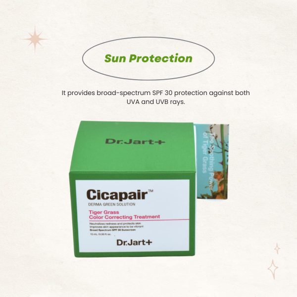 ⁦Dr.Jart+ Cicapair™ Tiger Grass Color Correcting Treatment SPF 30, 0.51 fl oz⁩ - الصورة ⁦4⁩