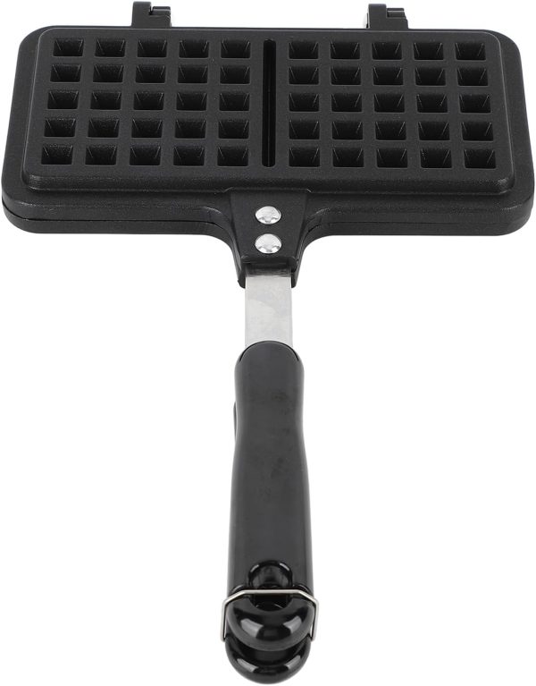 ⁦gernie Aluminum Nonstick Stovetop Waffle Pan, Double Waffle Baking Pan, Even Heating, Compact Design, 21x33x3cm / 8.3x13.0x1.2in⁩ - الصورة ⁦8⁩