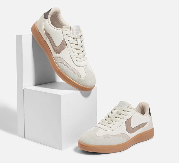 ⁦LUCKY STEP Women's Retro Fashion Sneakers Classic Casual Walking Shoes Non Slip Comfort Skate Shoes⁩ - الصورة ⁦5⁩