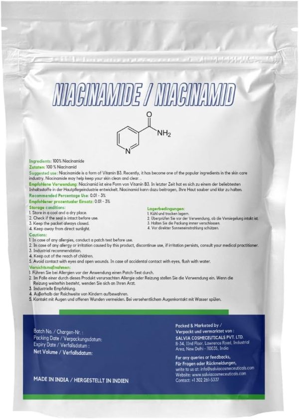 ⁦MYOC Niacinamide -3.9oz Pure Niacinamide Powder, Niacinamide Powder Cosmetic Grade, DIY Niacinamide Powder for Serum & Cream⁩ - الصورة ⁦2⁩
