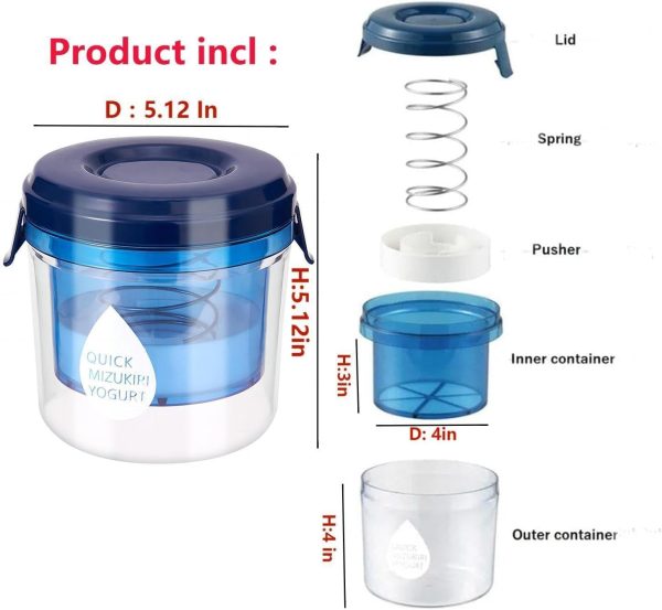 ⁦YelaJoy Yogurt Strainer with Lid, Yogurt Filter with Ultra Fine Mesh, for Makes small batches of Thick Creamy or Coconut Yogurt, for Thick Yogurt, Soup, Fruit Juice, Coffee⁩ - الصورة ⁦2⁩