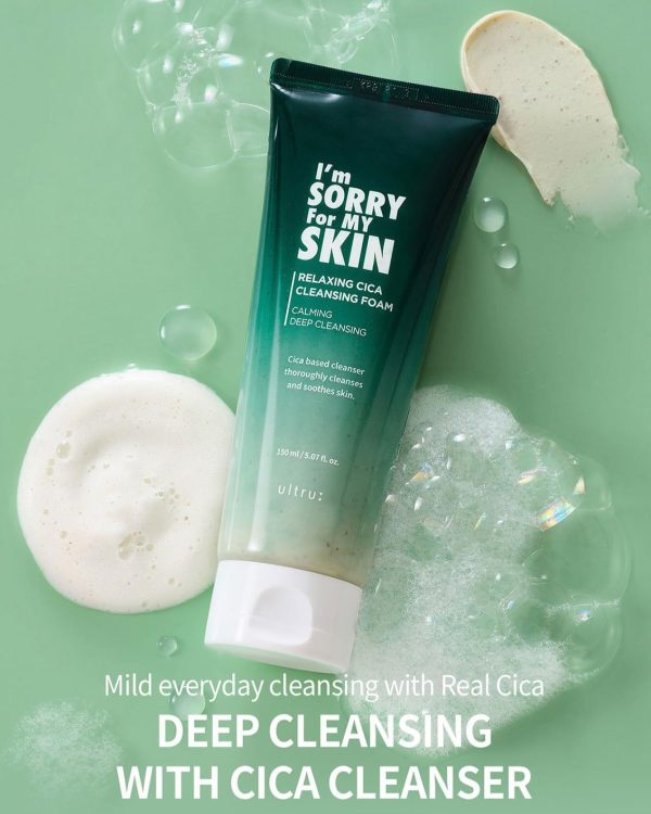 ⁦I'M SORRY FOR MY SKIN ultru Relaxing Cica Cleansing Foam, 150ml⁩ - الصورة ⁦3⁩