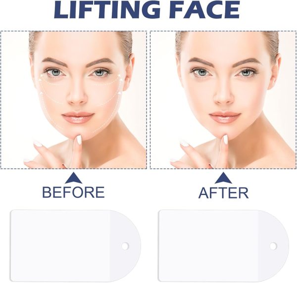 ⁦40 Pcs Face Lifting Tapes with 8 Pcs Lifting Rope Sets, Invisible Face Lift Tape Instant Face Lift Sticker Adhesive Lifting Patch Quick Face Lifting Band Neck Eye Lift Tape for Women Face Beauty⁩ - الصورة ⁦2⁩